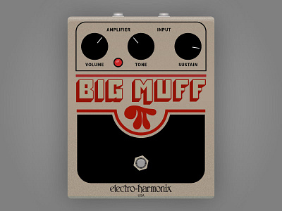 electro-harmonix BIG MUFF pedal effects guitar illustration music pedal