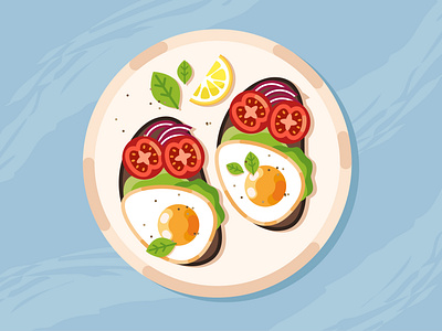 Breakfast. Boiled egg sandwich, tomato, herbs. bread delicious food fresh green healthy healthy eating ingredient meal salad sandwich tomato vector vegetable