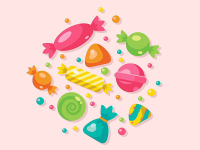 Cute candy and lolipop icons candy design dessert fun holiday icon illustration lollipop sweet tasty