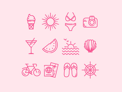 Summer icons design icon illustration vector