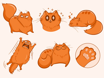 Stickers for Telegram | Carlos Cat art cat character character design emotion funny icon illustraion illustrator messenger telegram vector
