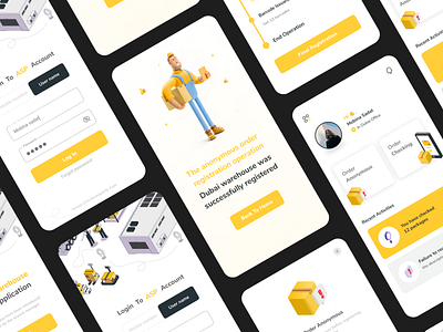 Warehouse Management application clean design design illustration ui uiux yellow