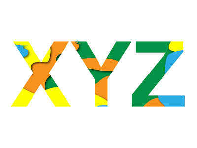 Paper cutout XYZ design illustration papercut typography vector