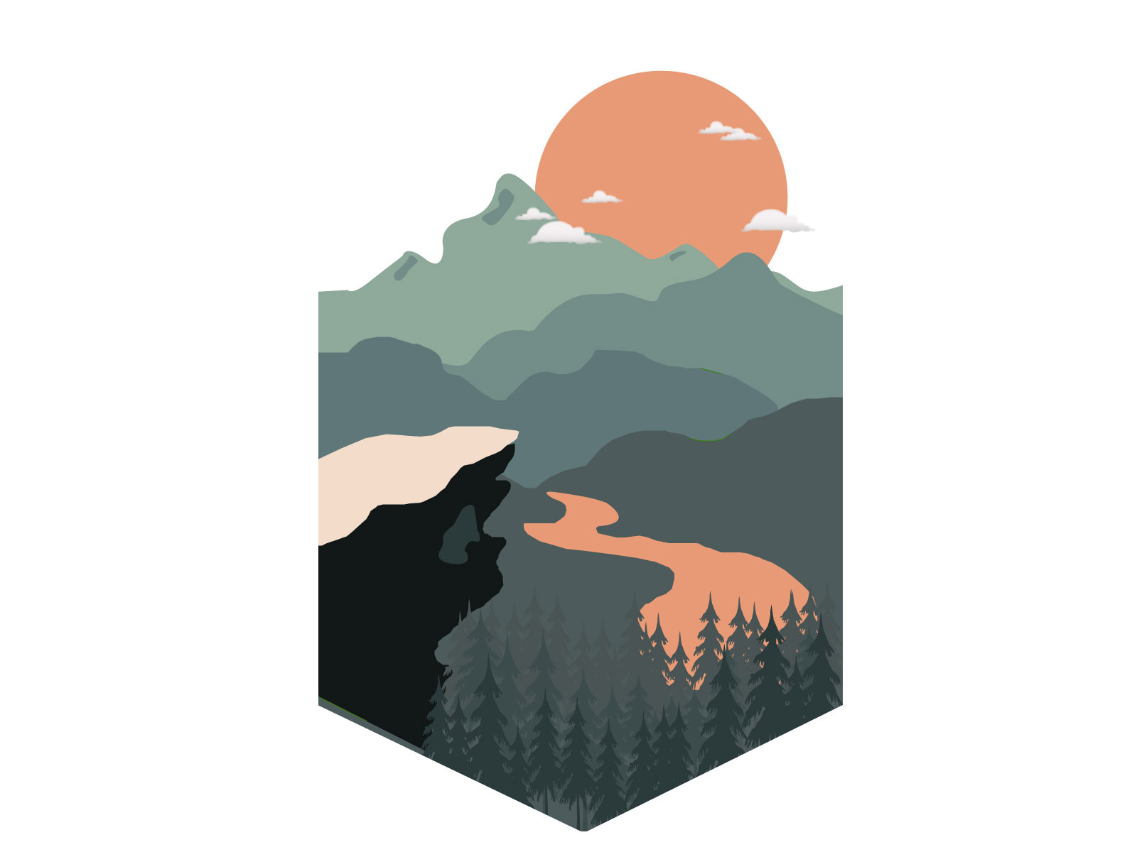 Hand drawn: Mountain Landscape by Iulian Pistol on Dribbble