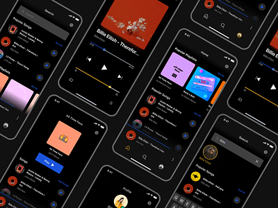 Music Application Design app application design figma free freebie mobile music song ui uidesign user experience user interface ux