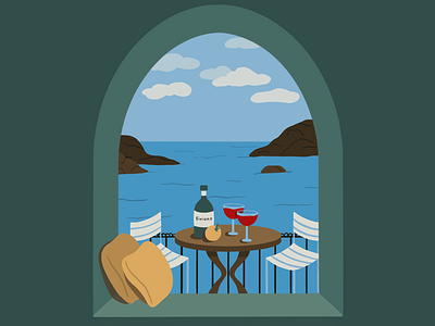 Sea view aesthetic atmosphere dinner flat relax romantic sea vacation wine