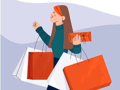 Shopping time app black friday character cheerful design flat illustration people shopping