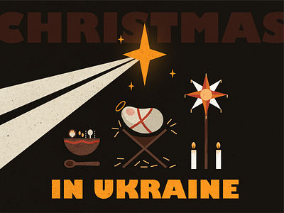 Christmas in Ukraine christmas design flat graphic illustration jesus star tradition vector