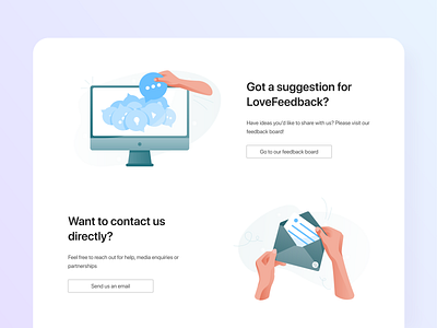 Support page contact design feedback flat illustration suggestion support ui vector