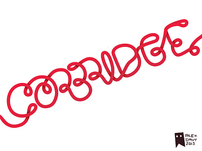 Corbridge lettering debut cable cables continuous coral lettering red simple unified vector wip