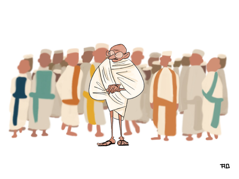 Gandhi photoshop illustration design concept cartoon character design art character gandhi