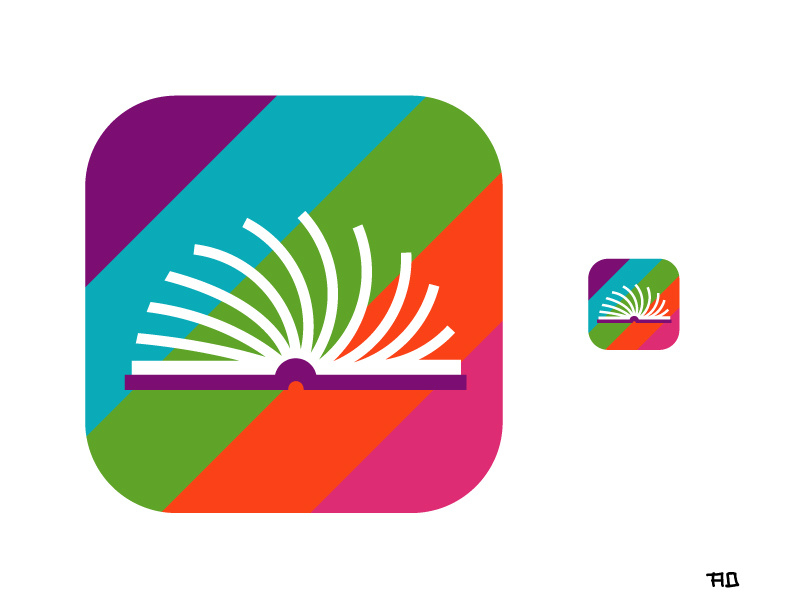 Booky Wooks Header simple illustrator flat app icon icon clean branding ios app