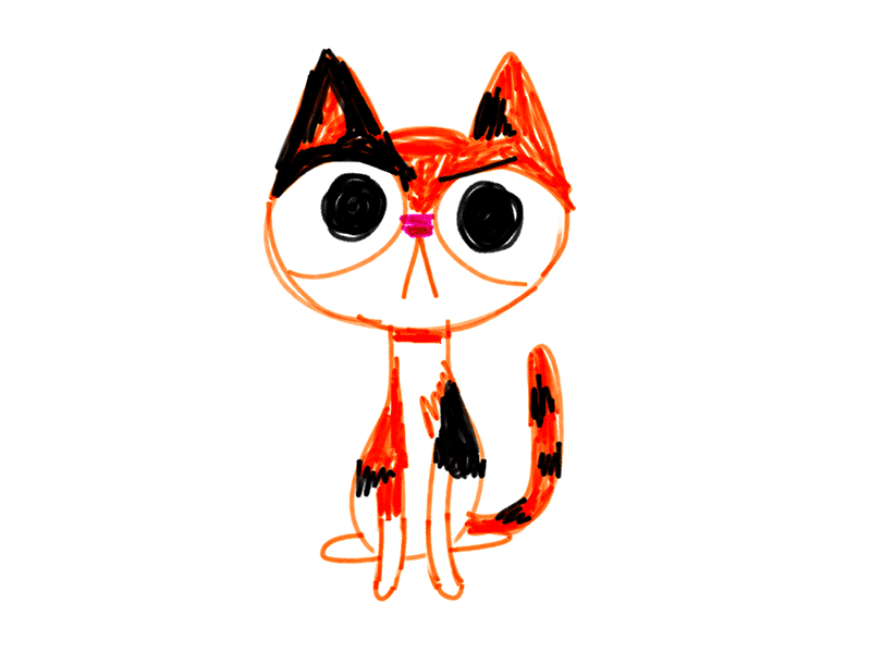 Frank angry kitty black orange fun sketch cat simple animation