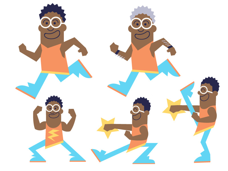 Movabl app unused dude simple illustrator flat design character clean branding header app