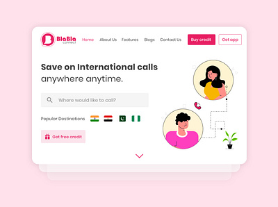 BlaBla Connect- Website app call design international calls ux website