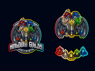 Kindom Guilds Mascot Logo animal branding cartoon character design dragon esports gaming graphic design illustration logo sports twitch vector