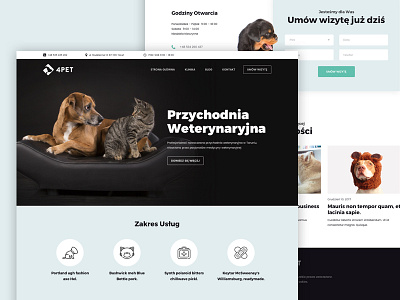 4PET Veterinary clinic design landing page one page page pets ui