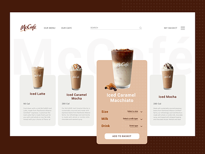 Mc Cafe Website Concept coffee colour palette design ecommerce logo mcdonalds minimal quarantine ui uidesign uiux ux web website website design