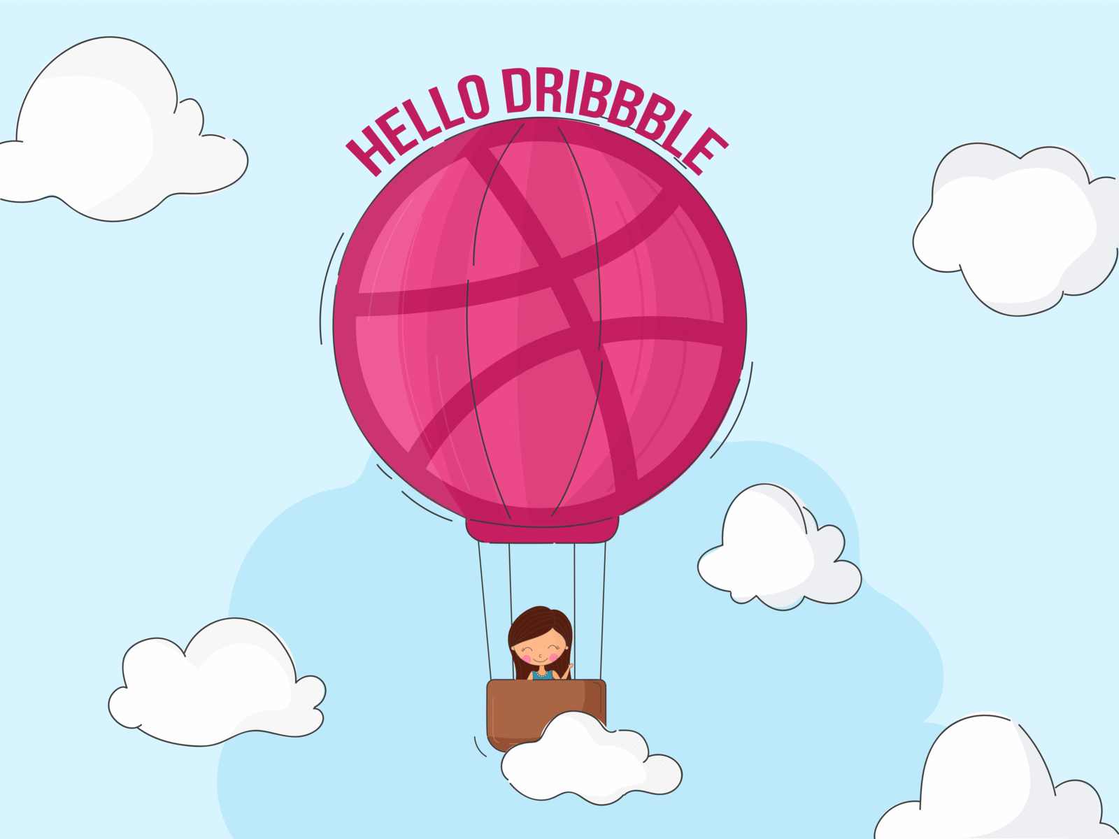 Hello dribbble! animation design gif hellodribbble illustration vectors