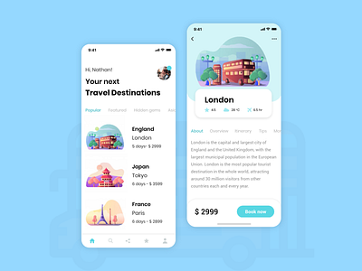 Travel app concept