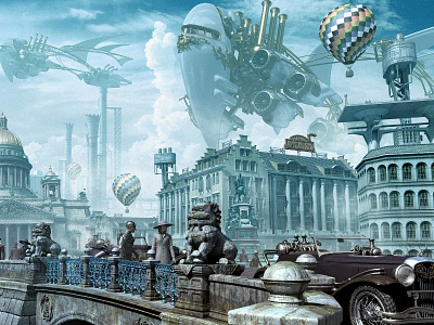 Sank-Petersburg in style, steam-punk