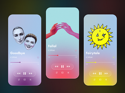 Music App Concept app colorful concept design figma glassmorphism graphic design typography ui