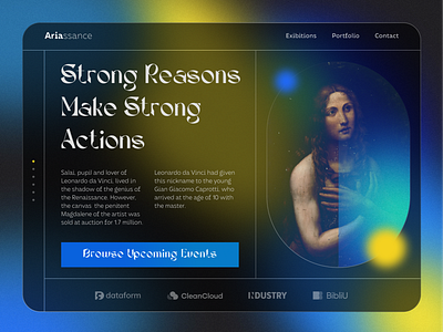 Ariassance. Website Concept art colorful concept design figma glassmorphism portfolio typography ui
