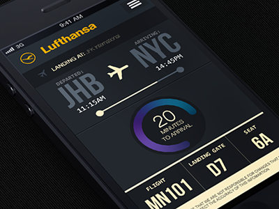Lufthansa flight tracker airline app design mobile plane ui ux