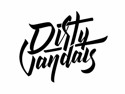 Dirty Vandals branding calligraphy calligraphy logo design flat lettering logo typography vector