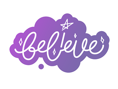 believe calligraphy design illustration lettering typography vector