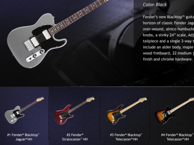 Carousel of Guitars carousel cta layout ui ux web web design website