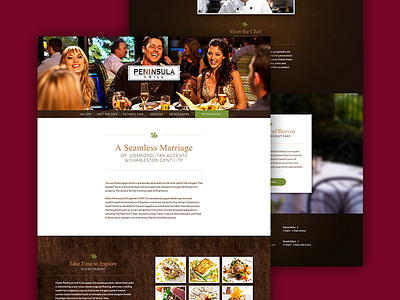Peninsula One Page Website design restaurant texture ui ui design ux ux design web web design website