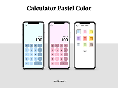 Calculator Pastel Color app apps calculator design math mobile pastel color ui ux