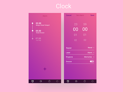 Clock alarm apps clock mobile set alarm ui ux