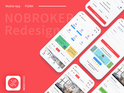 NoBroker App Redesign minimal mobile ui product design ui ux uxdesign