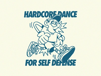 HARDCORE DANCE FOR SELF DEFENSE apparel apparel design art design digital design fashion fashion design graffiti graphic design hardcore illustration merch merch design monochrome music punk rubber hose street art streetwear typography