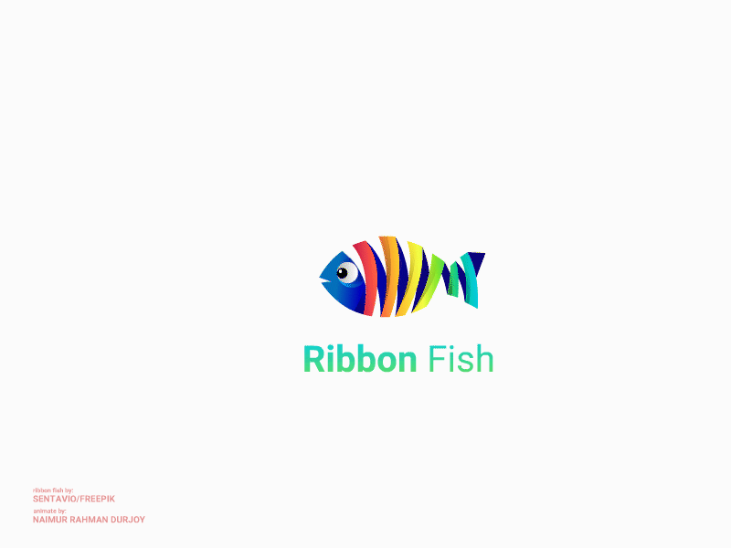 Colorful Ribbon Fish 2d animation animated gif animation bangladesh colorful creative animation designer naimur dribbble dribbble invite durjoy fish freepik logo animation mdurjoy0 naimur naimur rahman naimur rahman durjoy nrd ribbon ribbon fish