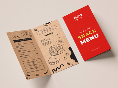 Moo Bar menu design