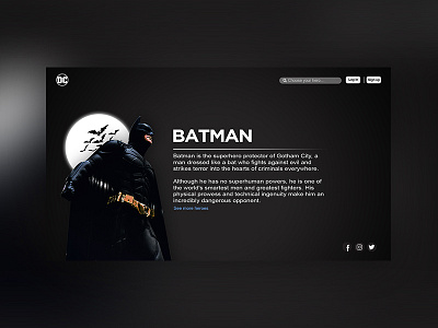 Batman design graphic design photoshop ui visual design web design