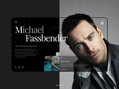 Michael Fassbender Exploration actor celebrity clean concept design film michael fassbender ui ux visual web design