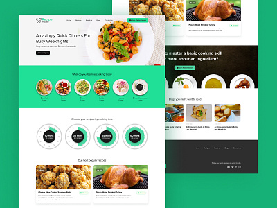 Cooking website design in Figma 💚 adobe xd cookingdesign cookingwebsite figma figmadesign ui uidesign uiuxdesign ux websitedesign