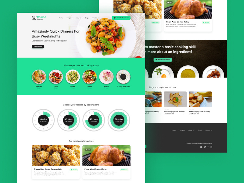 Cooking website design in Figma 💚 by Bhavya Thakkar on Dribbble