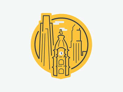 Something About Urbanism badge icon philadelphia skyline