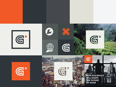 An Adventure branding identity logo orange style guide system type white