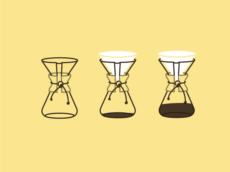 Coffee Talk coffee chemex illustration instructional
