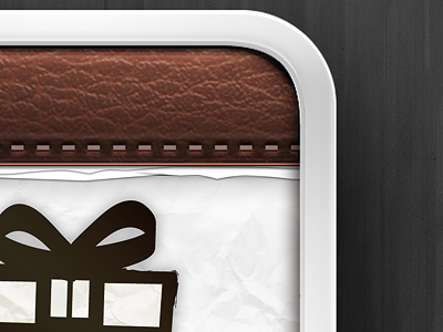 Gift App Icon app icon iphone leather paper