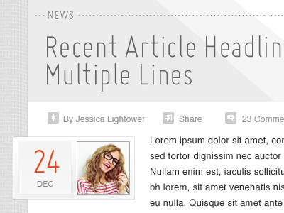 Clean Theme - Article article avatar clean grey headline light orange post sharp theme ui white