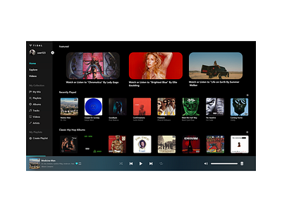 Tidal - UI Design branding design minimal tidal ui ui design uidesign uiux ux uxdesign web