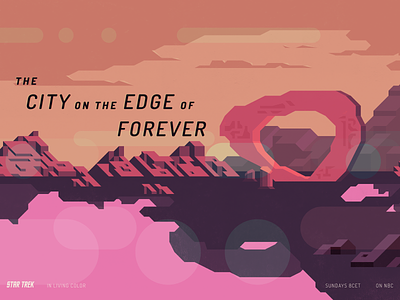 The City on the Edge of Forever poster retro star trek texture
