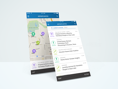Opportunities List / Map for Volunteer Houston